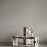 Plinth Bridge Coffee Table, Calacatta Viola Marble