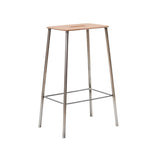 Adam Counter Stool Raw Steel Natural Leather H76