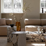 Marble Plinth Side Table Calacatta Viola Marble