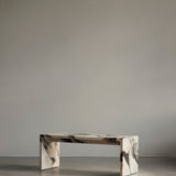 Plinth Bridge Coffee Table, Calacatta Viola Marble