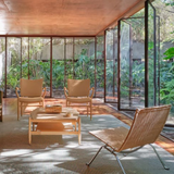 Silla Monarch VLA61, roble aceitado y cuero Sif-95 color canela