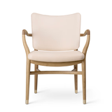 Silla Monarch VLA61, roble aceitado y cuero Sif-95 color canela