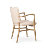 Silla Monarch VLA61, roble aceitado y cuero Sif-95 color canela