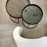 Aged Mirror Tray - Round