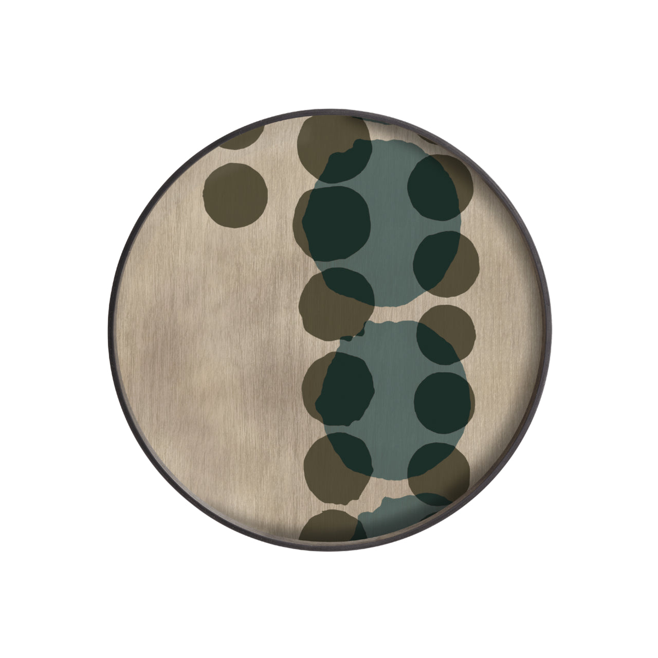 Layered Dots Glass Tray - Round